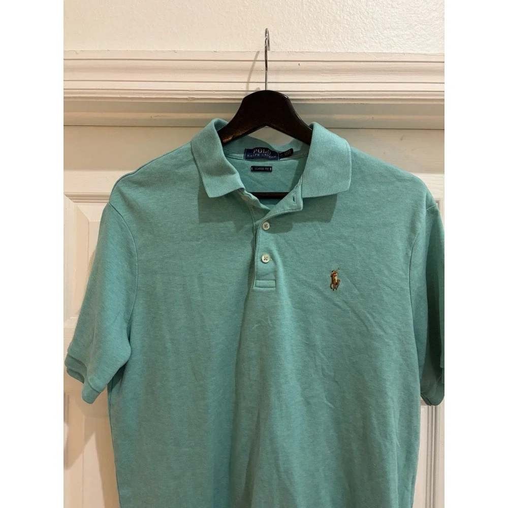 Polo Ralph Lauren Men's Classic Fit Polo Shirt Aqua Green Size Medium